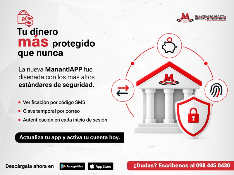 Tu dinero más protegido que nunca: verificación por código SMS, clave temporal por correo y autenticación en cada inicio de sesión